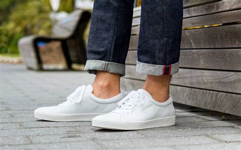 Leather Box Sneakers in White .